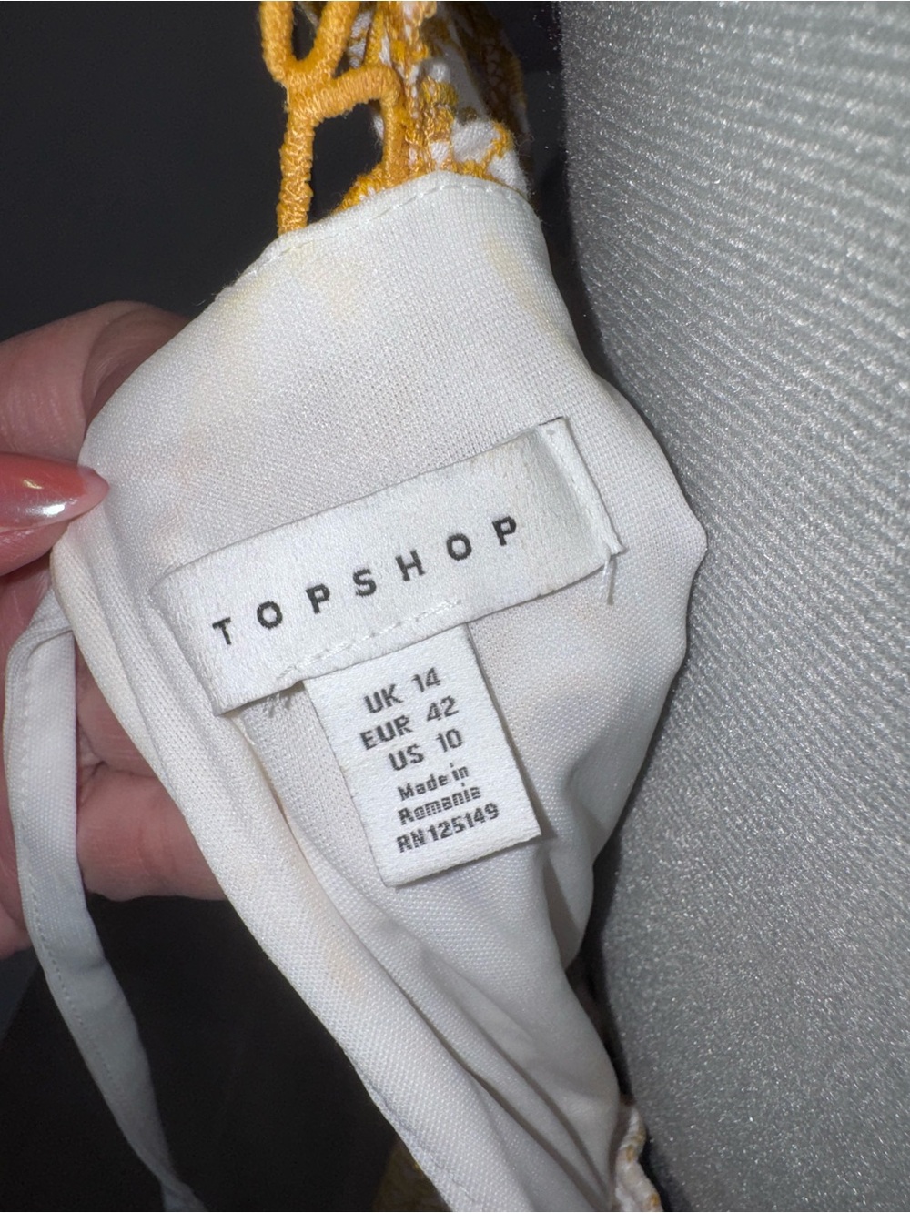 Topshop Gold Geometric Ruffle Mini Dress - Picture 3 of 3